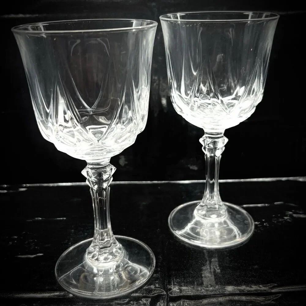 Set of 2 Crystal Wine Glasses by Cristal D'Arques Auteuil -Weddings Couples- 6